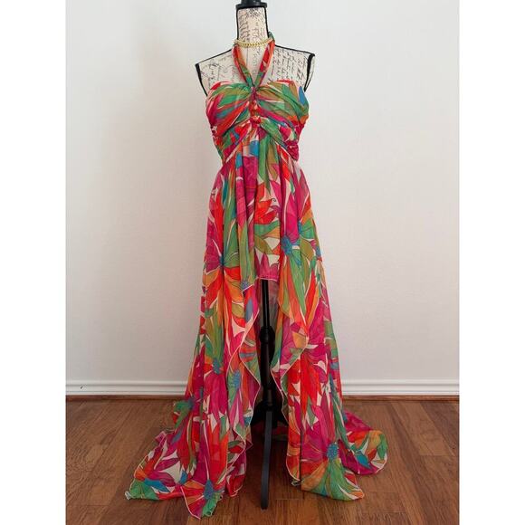 B39 Ronny Kobo Natasha Halter Dress M Whimsical Coquette Resortcore Swiftie - Picture 5 of 11